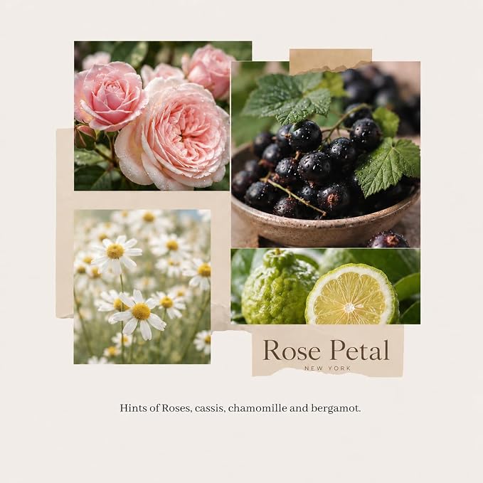 Reed Diffuser Set - Rose Petals, 2.7 fl oz (80 ml) Scented Oil Diffuser with Reed Sticks, Long Lasting Floral Home Fragrance for Bathroom Shelf Decor, Aromatherapy Gift for Women