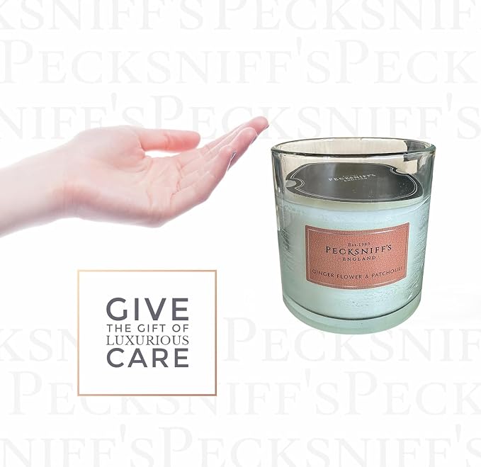 Pecksniff's Classic Gingerflower & Patchouli Scented Candle | 3 Wicks Candle with Dust Cover | 550g/19.4oz