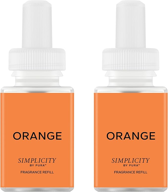 Pura & Simplicity Home Scent Refill - Smart Air Diffuser - Long-Lasting Luxury Fragrance per Refill - Home Essential - Clean & Safe Diffuser Fragrance - 2 Pack, Orange
