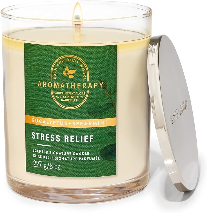 Bath and Body Works Eucalyptus Spearmint Single Wick Candle | 227 g / 8 oz | Single Wick Candle| Fresh Fragrance