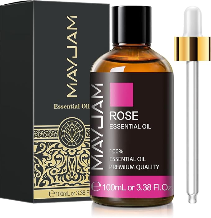 MAYJAM 35PCS Essential Oil Gift Set and 100ML/3.38FL,OZ Rose Essential Oil