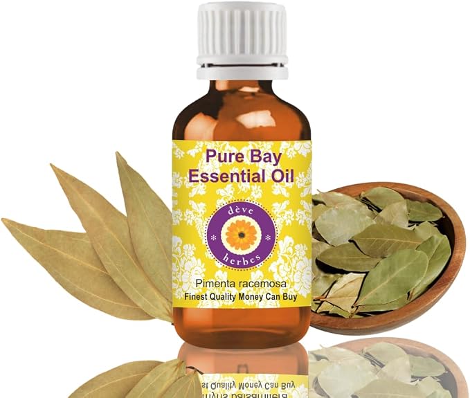 dève herbes Bay Essential Oil (Pimenta racemosa) Pure | Non-Sticky | Non-Greasy | Lightweight | Men & Women | All Skin Types | Steam Distilled 30ml (1 oz)