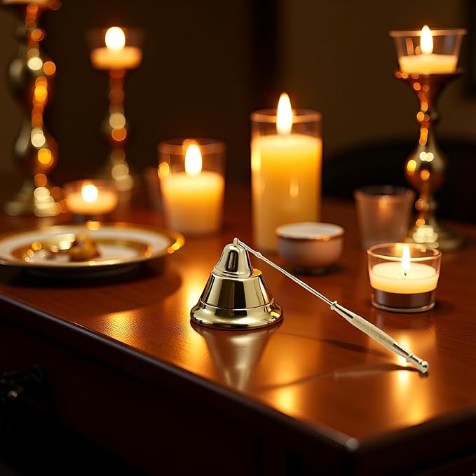 Gold Metal Candle Snuffer Wick Snuffer with Long Handle Candlesnuffers Candle Sleeves Accessories