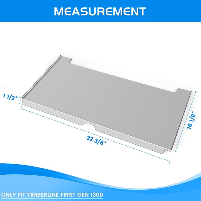 Drip Tray Heat Baffle for Traeger Timberline 1300 Gen-1 Series Grease Drip Pan KIT0237 BCA964 Replacement Parts Wood Pellet Grill Diffuser Plate Stainless Steel Heavy Duty BBQ Smoker Parts