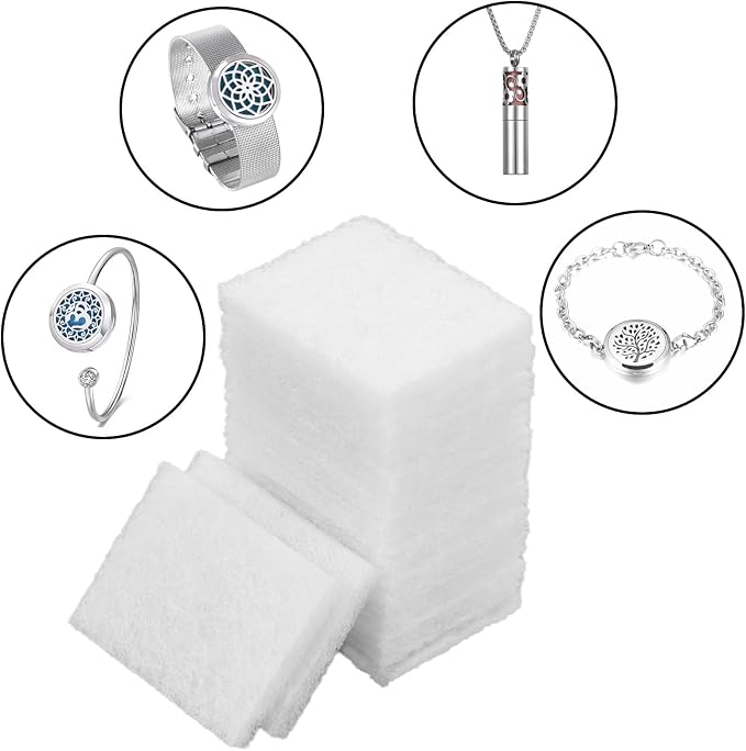 50 Pcs Air Filter Scent Pads, Microfibre Essential Oil Diffuser Refill Pads, 1.2x0.86x0.12in Unscented Aromatherapy Pad for Car Home Office Electronic Diffusers