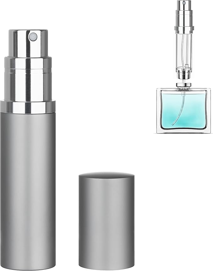 Refillable Perfume Atomizer Travel Bottle 5ml Leakproof Luxury Travel Perfume Refillable Bottle, Portable Fragrance Atomiser (Gray)