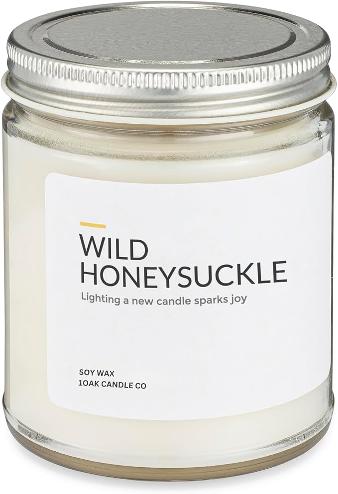 1OAK Honeysuckle Candle - Soy Wax Scented Candles (Wild Honeysuckle) - Soy Candles for Home Scented - Long Burning Premium - Hand-Poured (7oz.)