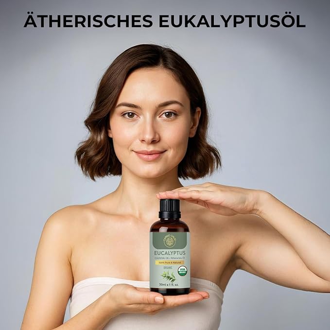 Eucalyptus Essential Oil | USDA Certified Organic Eucalyptus Oil | for Skin and Hair | for Aromatherapy and Diffuser | DIY Uses | 1 Fl oz