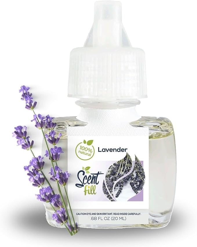 Scent Fill 100% Natural Lavender Plug in Air Freshener, Scented Oil Refills, 3 Refills
