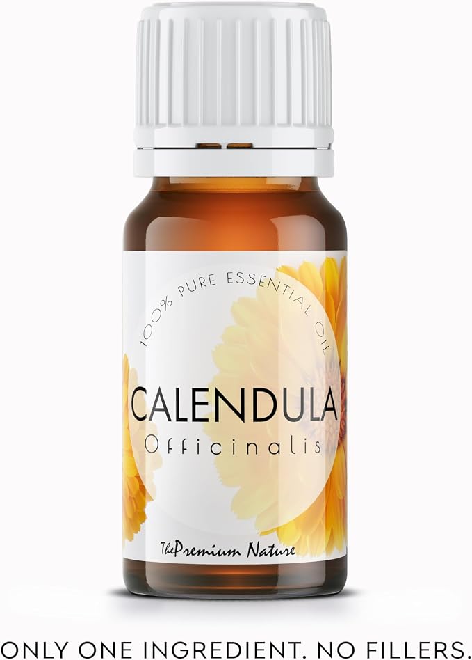 Calendula Essential Oil | 100% Pure & Natural Pot Marigold Flower Oil with Soft Herbal Aroma | for Diffuser, Skin Care, Hair Care, Massage, DIY Beauty & Aromatherapy Blends, 0.34 fl oz