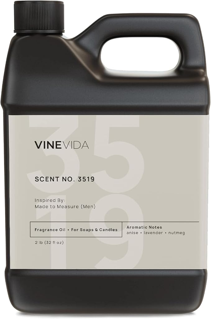 VINEVIDA Scent NO. 3519 Fragrance Oil - 32oz (2lbs) - Inspired by: Made to Measure (Men) Fragrance Oil for Candle Making - Made in USA Candle Scents Scents for Soap Making