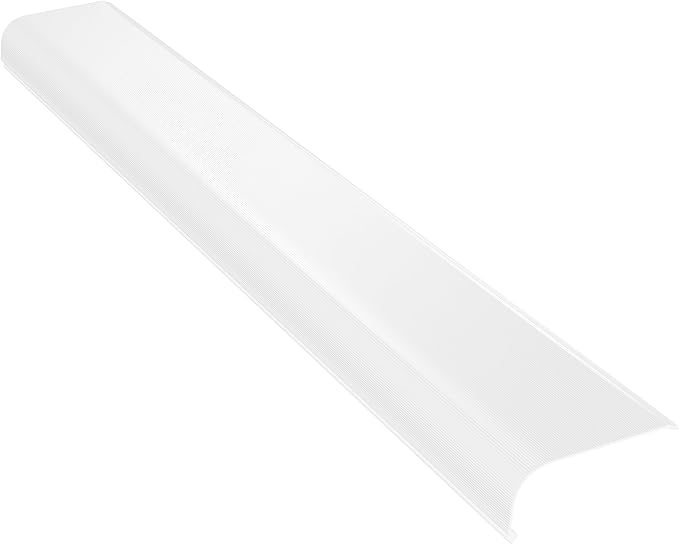 KASTLITE Curved Under Cabinet Light Cover Replacement | White Ribbed Acrylic Undercabinet Lens Diffuser | 33"L x 2-7/8"W x 1"H | Filters Under Counter Lights for Kitchen, Bathroom & Vanity | Shape H