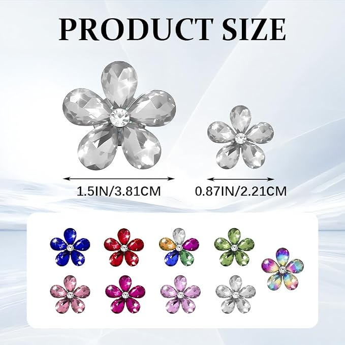 5PCS Bling Daisy Flower Car Air Vent Clips, Car Diffuser Vent Clip, Sparkling Crystal Rhinestone Cute Auto Air Conditioning Clamp, Diamond Air Outlet Clip Decor for Women Girls (White)