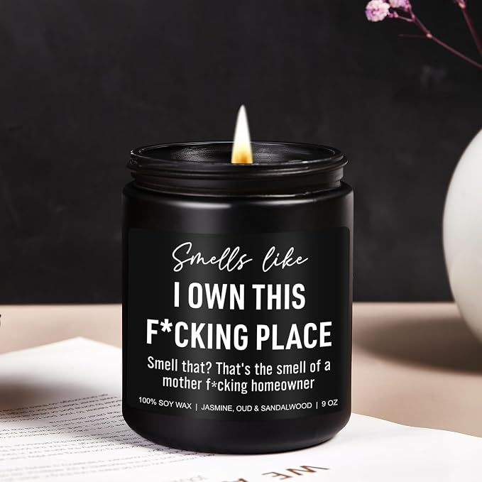 Younift Funny Scented Candle, House Warming Gifts New Home, Housewarming Gifts for Women, Men, Couple, New Homeowner - First Apartment Essentials - Closing Presents for Home Buyers - 9 oz