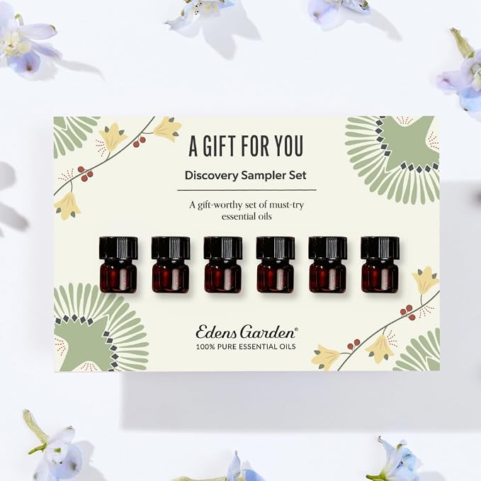 Edens Garden A Gift for You Discovery Sampler 6 Set – 100% Pure Therapeutic Essential Oils – Happy Day, Lavender, Best Sleep, Ocean Breeze, Relaxing Home & Smells Amazing Oil Blends, .92 ml/ 6 Pack