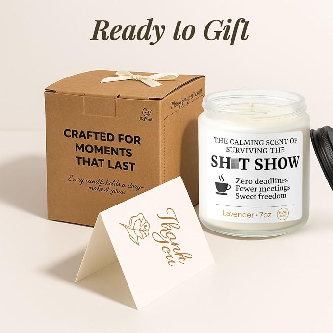 Retirement Gift for Woman – Unique & Heartfelt Retirement Gifts for Men – 7oz Lavender Memorable Farewell Gifts for Coworkers, Present for Boss, Friend, Office Goodbye Party by Joyqua, Show