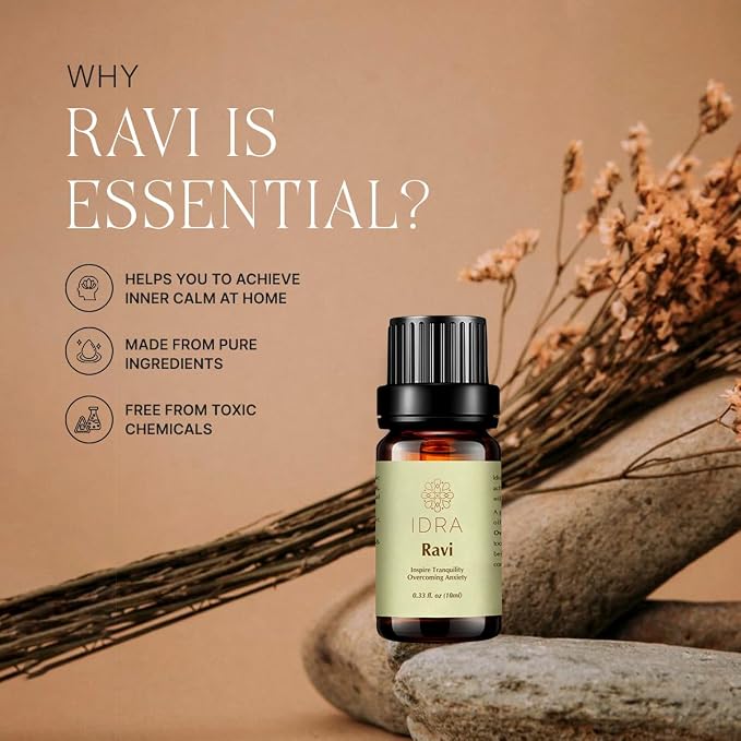 Ravi Essential Oil Blend by Idra Wellness Contains Lavender Rose Ylang Ylang 100% Pure 10ml