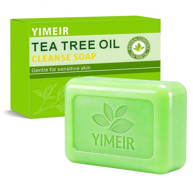 Tea Tree Oil Soap Handmade, About 4.5Oz, Tea Tree Soap Bar for Face & Body - Acne Treatment, Deep Cleansing for Oily & Sensitive Skin, Antibacterial & Soothing Bath Washing Soap Home & Outdoor Use