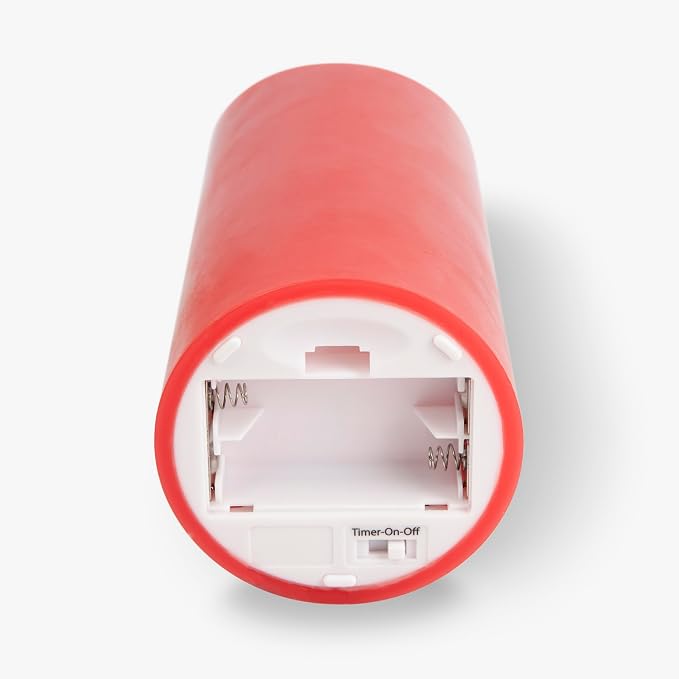 Luminara Flameless LED Battery Operated Flickering Pillar Moving Flame Candles (True Red, 3" x 6.5")