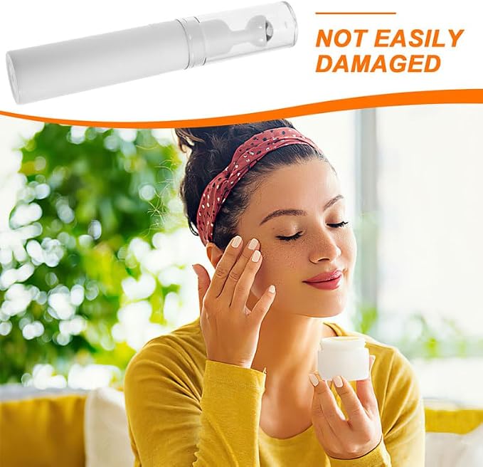Didiseaon 4pcs Essential Oil Roller Bottle 5 ML White Refillable Perfume Container Travel Size Eye Cream Dispenser Stainless Steel Ball Skin Care Massage Tool Women Daily Morning Kit 3.6 Inches