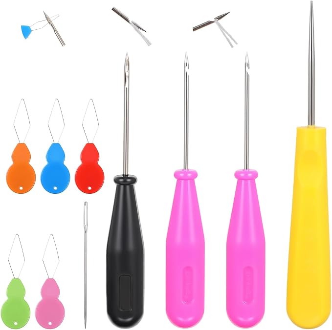 10Pcs Candle Punch Wicking Needle Tools, Candle Needle Kit with Hooks - Mold Hole Punch Candlewick Inserting Tool for Silicone Mold Making
