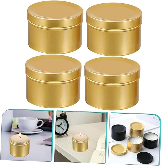 SHINEOFI 8pcs Aluminum Alloy Candle Jars for DIY Candles Portable Storage for Home and Office Supplies for Aromatherapy and Making