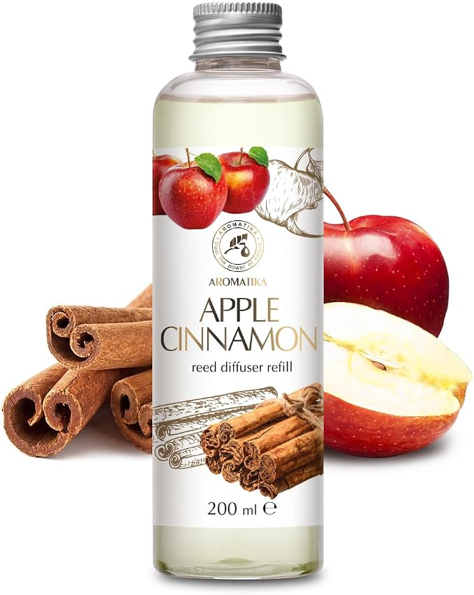 Reed Diffuser Refill Apple-Cinnamon 6.8Fl Oz - Room Fragrance with Cinnamon Essential Oil - Home Fragrance - Air Freshener - Aromatherapy - Spa - Home - Office - Club - Restaurant - Boutique