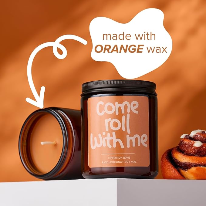 Simply Soson 9oz Cinnamon Buns Scented Candle, Fall Candles, Cinnamon Buns Scent, Aromatherapy Candles, Gifts for Women, Perfect Home Décor Gifts for Autumn, Holiday, Christmas, Winter