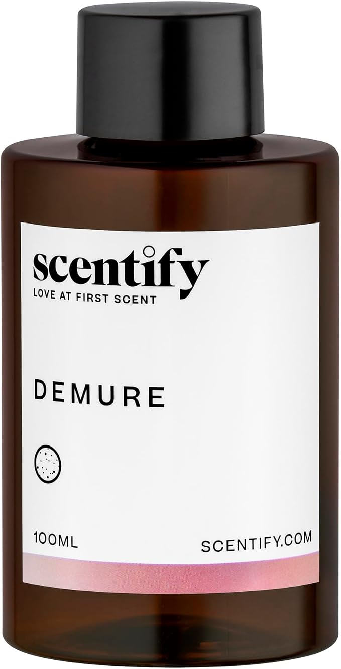 Scentify Demure Aroma Oil Refill for Diffusers – Fresh Citrus & Soft Floral Scent with Musk & Sandalwood – Luxury Aromatherapy Fragrance Oil 100ml / 3.38oz