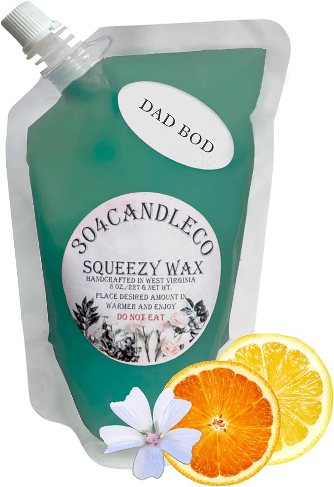 304CandleCo Large Squeeze Soy Wax Melt - 50 SCENTS! - Highly Fragrant & Hand-Crafted - Easy Mix & Match - American Made - Perfect for Wax Warmers (3oz, Dad BOD)