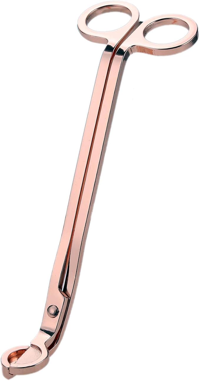 MUXSAM Candle Wick Trimmer, Wick Cutter, Steel Candle Scissor, Wick Clipper, Candle Shear Candle Care Tool for Scented Candle Lovers Gifts, Safely Remove Cut Wick Reduce Soot, Rose Gold