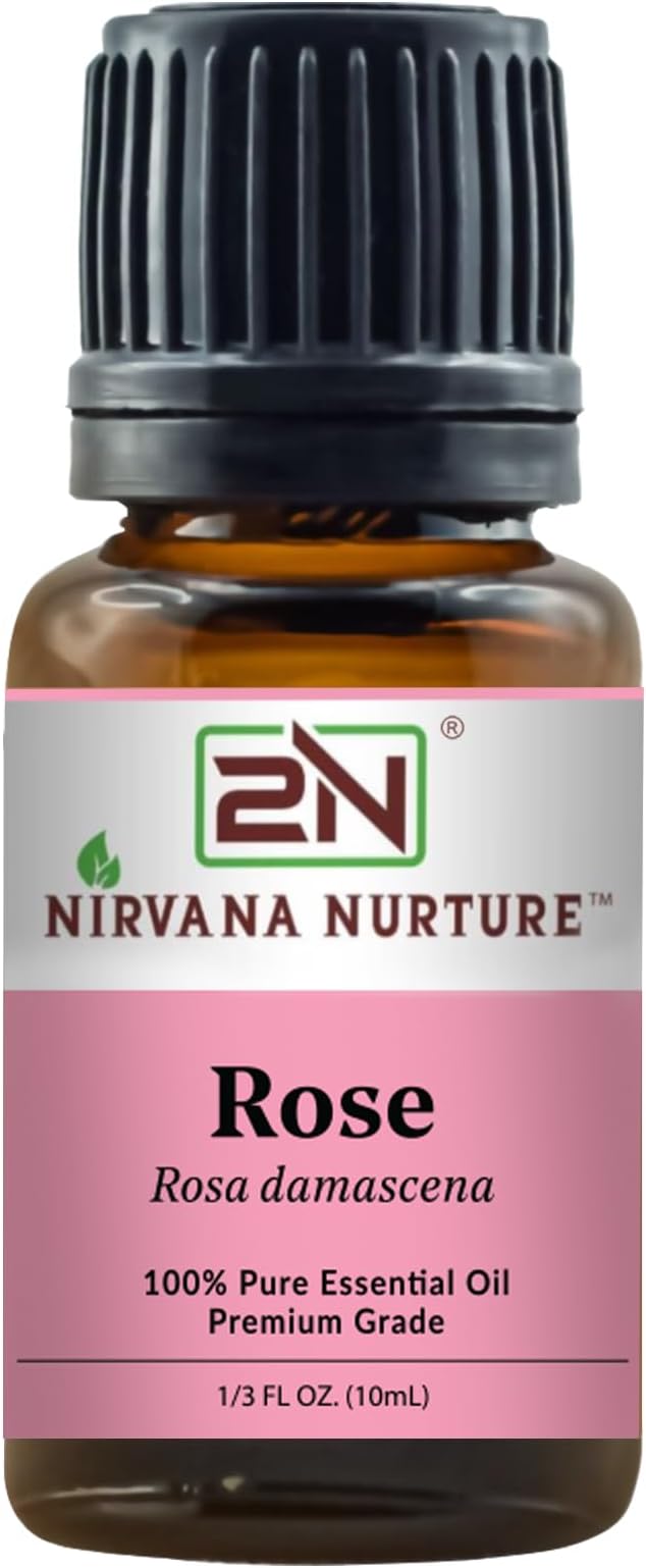 Rose Essential Oil, 100% Pure Undiluted, Aromatherapy Oil for Diffuser, Hair & Skin Care