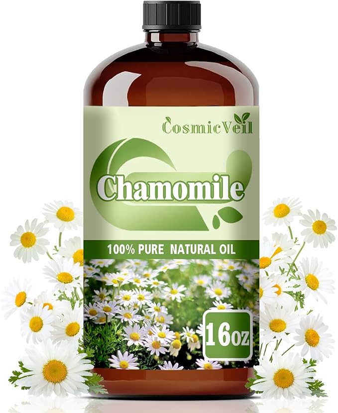 Chamomile Essential Oil Chamomile Oil for Aroma Diffuser,Humidifier,Home Fragrance,Cleaning,Body Care,Massage,Yoga,DIY Candle,DIY Soap CosmicVeil（Chamomile，16 Fl Oz (Pack of 1)）