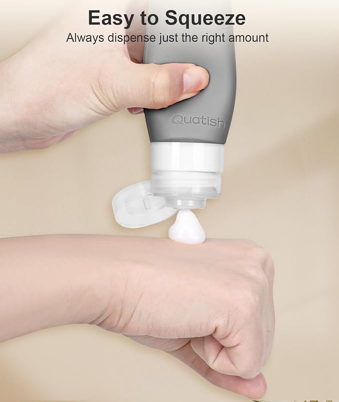 20 Pack Travel Bottles for Toiletries, Original Patented, TSA Approved Travel Size Containers, Leak Proof Silicone Shampoo and Conditioner Bottles Women & Men, Airplane Cruise Essentials, DustyPink