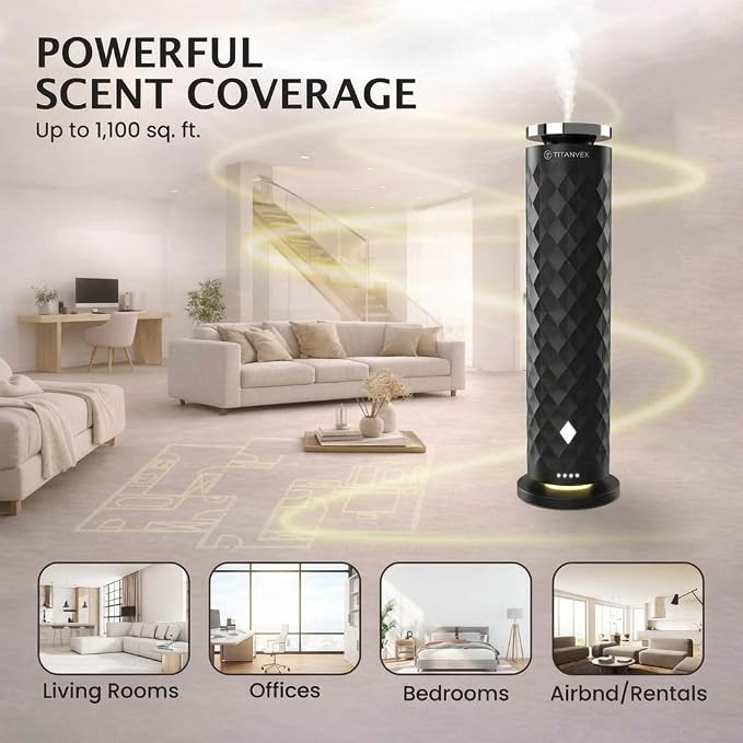 Essential Oil Diffuser Bundle - Cordless Waterless Diffuser for Home, Office, Car, Bathroom – USB Rechargeable Remote Control Portable Nebulizer Aromatherapy Diffusers – 1,100Sq. Ft. Coverage