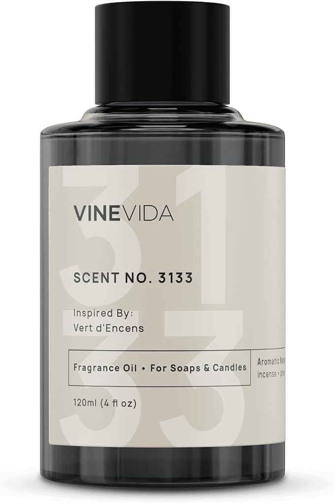 VINEVIDA Scent NO. 3133 Fragrance Oil - 120mL (4oz) - Inspired by: Vert d'Encens Fragrance Oil for Candle Making - Made in USA Candle Scents Scents for Soap Making