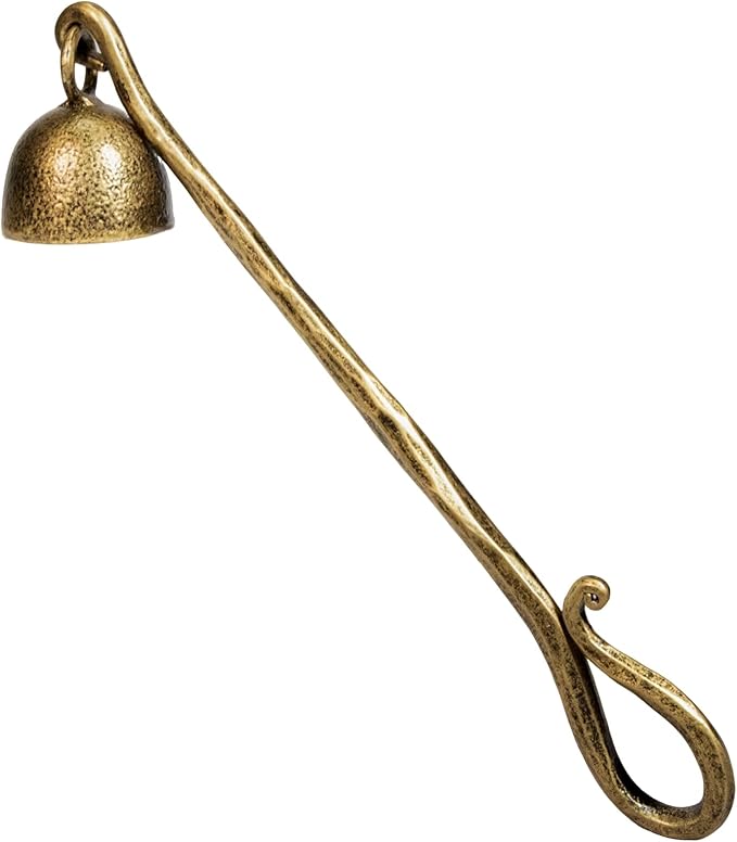 BEGINS Candle Snuffer Gold Hand-Forged Steel, Long Handle Vintage Candle Wick Extinguisher, Solid Metal Retro Candle Accessory
