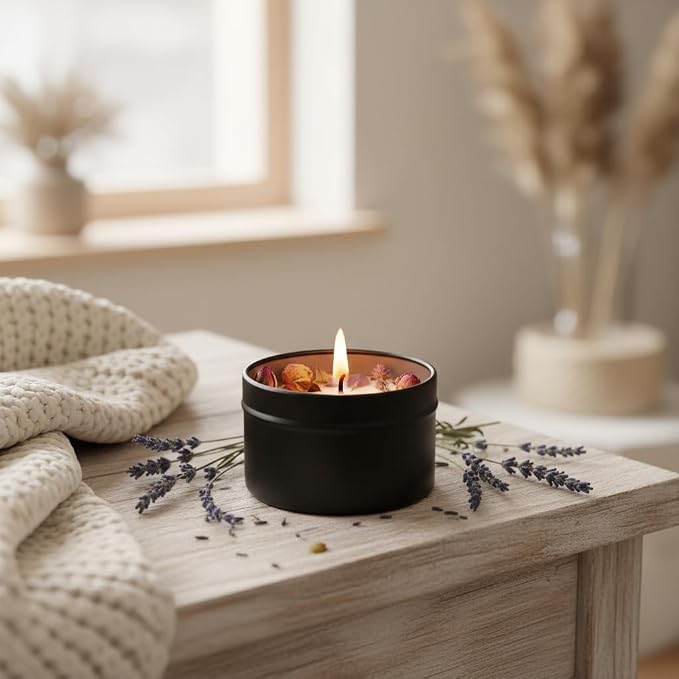 Lavender Scented Soy Candle, Aromatherapy Candle for Home | Soy wax lavender candle for bedroom, bathroom, yoga, travel, home decor and thoughtful gifting.