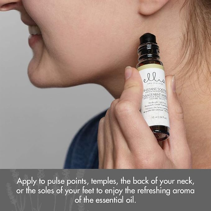 Ellia Essential Oil Roll-On | Instant Soothe Blend| 10ml, 100% Pure, Therapeutic Grade