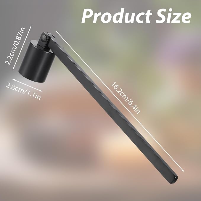 Candle Snuffer Stainless Steel Candle Snuffer Wicks Extinguisher Wick Flame Snuffers with Long Handle Straight Tube Snuffers for Putting Out Candles Flame (Black)