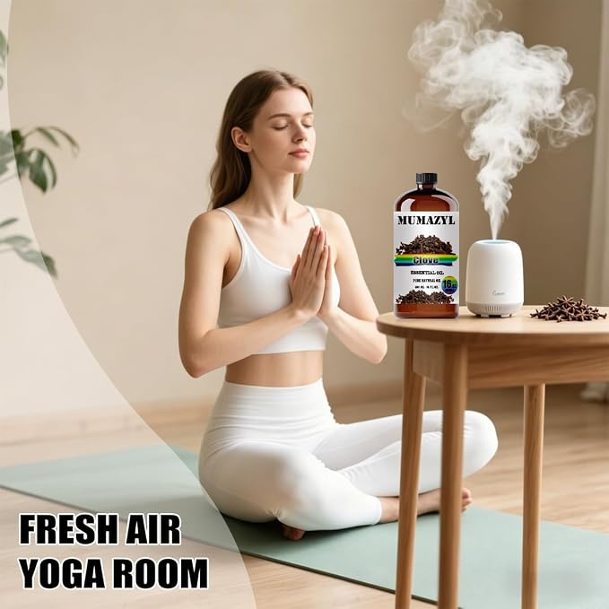 Clove Essential Oil, Clove Oil 16 Fl Oz 480ML for Diffuser Humidifier Yoga Cleaning DIY Candle Soap Making MUMAZYL Essential Oils