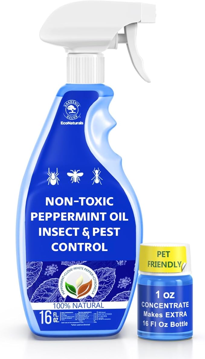 All Natural Peppermint Oil Spray for Home – Fresh Mint Scented Spray for Indoor & Outdoor Use – 16oz + 1oz Value Pack