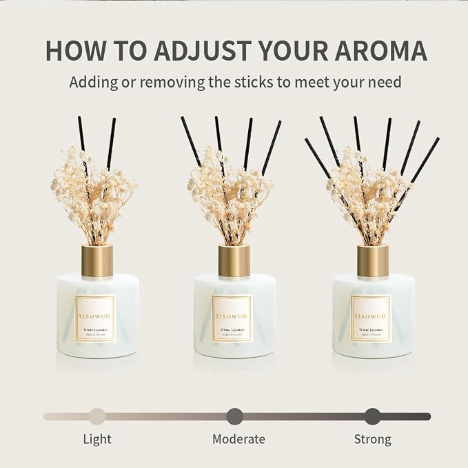 Diffusers for Home 6.76 fl oz（200ml）, YISOWUH Orange Blossom Reed Diffuser Set Oil Diffusers with 8 Reed Sticks, Long Lasting Fragrance for Bathroom Decor, Room Decor, Livingroom, Gifts
