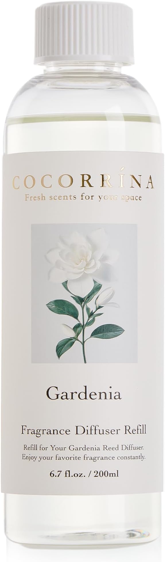 COCORRÍNA Reed Diffusr Oil - Gardenia 6.7 oz. Scented Oil for Reed Diffuser Home Fragrance for Bedroom, Bathroom