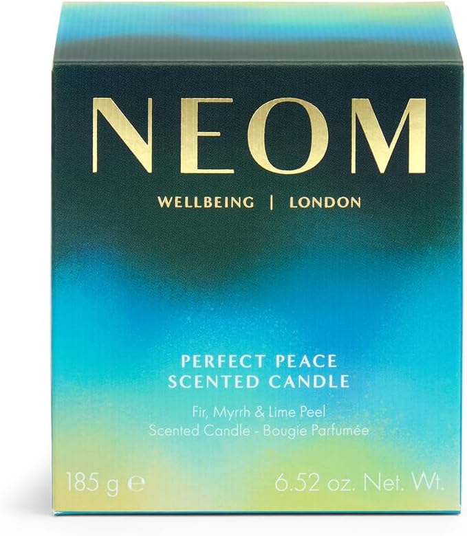 NEOM Perfect Peace 1 Wick Candle | Myrrh, Fir & Lime Peel I Pure Essential Oils I 100% Naturally derived Wax I Hand Finished I Relieve Tension