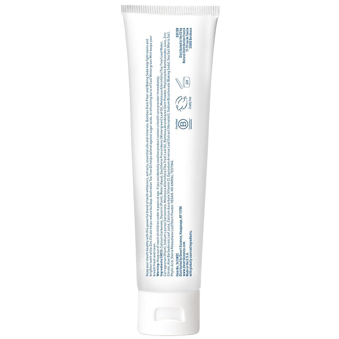 Desert Essence Tea Tree Oil Whitening Plus Toothpaste - 6.25 Oz - Antiseptic Tea Tree Oil - Zinc Citrate - Baking Soda - Freshens Breath - Reduced Plaque - Fluoride Free