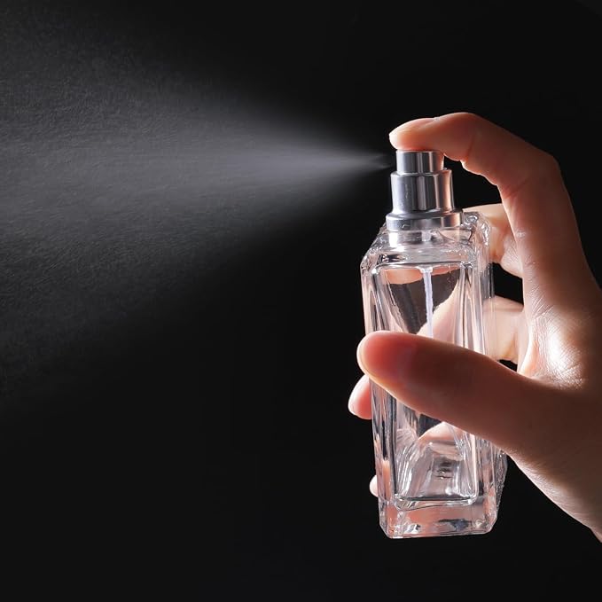 100ml/3.4 Oz Glass Spray Bottle Perfume Atomizer,Empty Refillable Perfume Spray Bottle with 3 Kinds of Dispenser (A4)
