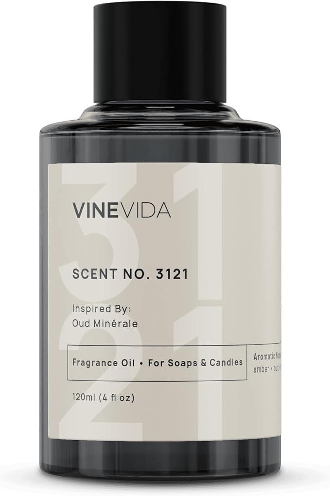 VINEVIDA Scent NO. 3121 Fragrance Oil - 120mL (4oz) - Inspired by: Oud Minérale Fragrance Oil for Candle Making - Made in USA Candle Scents Scents for Soap Making