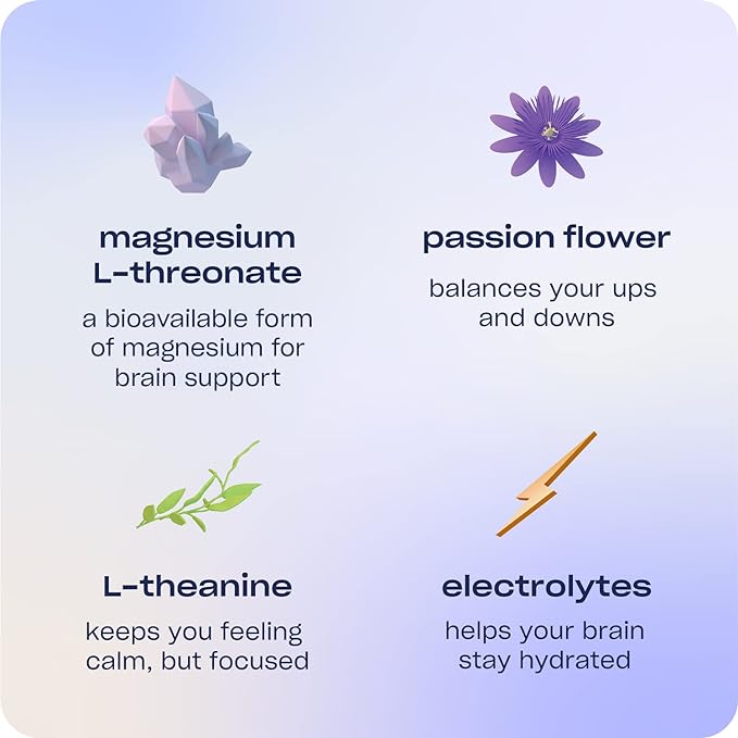 Recess Mood Powder, Calming Magnesium L-Threonate Blend with Passion Flower, L-Theanine, Electrolytes, Magnesium Calm Support Powder Supplement - Lemon Citrus 28 Serving Tub