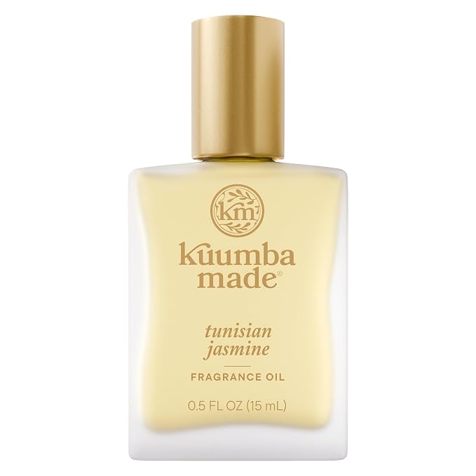 Kuumba Made Tunisian Jasmine Fragrance Oil, Long-Lasting Scented Oil Perfume Roller, Vegan, Alcohol-Free, 0.5 oz